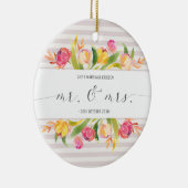 Elegant Floral de heer & Mrs Wedding | Keramische  Keramisch Ornament (Rechts)