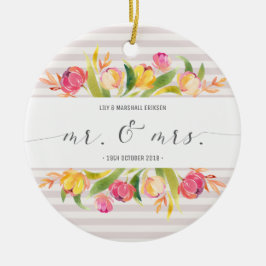 Elegant Floral de heer & Mrs Wedding | Keramische  Keramisch Ornament