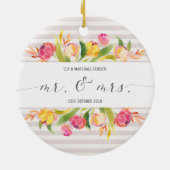 Elegant Floral de heer & Mrs Wedding | Keramische  Keramisch Ornament (Achterkant)