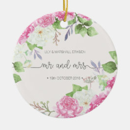 Elegant Floral de heer & Mrs Wedding | Keramische  Keramisch Ornament