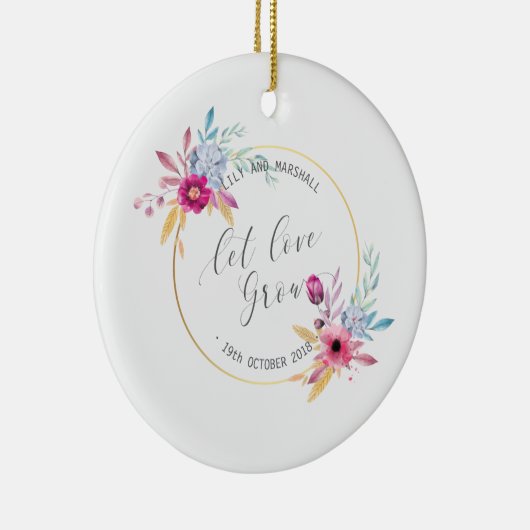 Elegant Floral de heer & Mrs Wedding | Keramische  Keramisch Ornament (Rechts)