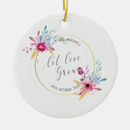 Elegant Floral de heer & Mrs Wedding | Keramische  Keramisch Ornament