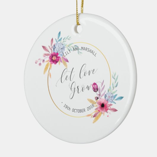 Elegant Floral de heer & Mrs Wedding | Keramische  Keramisch Ornament (Links)
