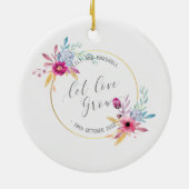 Elegant Floral de heer & Mrs Wedding | Keramische  Keramisch Ornament (Achterkant)