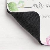 Elegant Floral de heer & Mrs Wedding | Mousepad Muismat (Hoek)