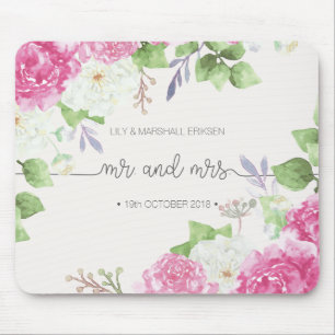 Elegant Floral de heer & Mrs Wedding   Mousepad Muismat