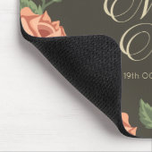 Elegant Floral de heer & Mrs Wedding | Mousepad Muismat (Hoek)
