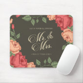 Elegant Floral de heer & Mrs Wedding | Mousepad Muismat (Met muis)
