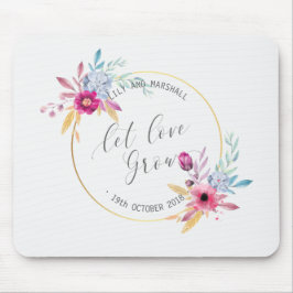 Elegant Floral de heer & Mrs Wedding | Mousepad Muismat