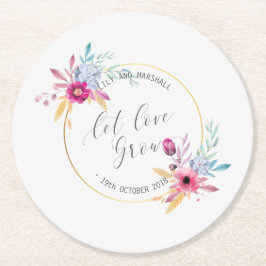 Elegant Floral de heer & Mrs Wedding | Onderzetter