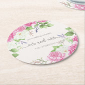 Elegant Floral de heer & Mrs Wedding | Onderzetter (Gebogen)