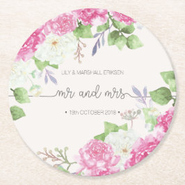 Elegant Floral de heer & Mrs Wedding | Onderzetter