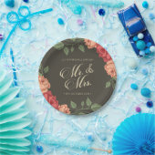 Elegant Floral de heer & Mrs Wedding | Papieren Bo Papieren Bordje (Feest)