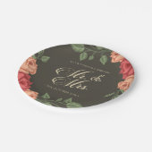 Elegant Floral de heer & Mrs Wedding | Papieren Bo Papieren Bordje (Gekanteld)