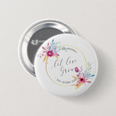 Elegant Floral de heer & Mrs Wedding | Pin-Button Ronde Button 5,7 Cm (Voorkant /achterkant)