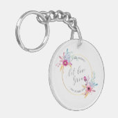 Elegant Floral de heer & Mrs Wedding | Sleutelhang Sleutelhanger (Voorkant Links)