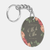 Elegant Floral de heer & Mrs Wedding | SLEUTELHANG Sleutelhanger (Voorkant Links)