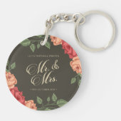 Elegant Floral de heer & Mrs Wedding | SLEUTELHANG Sleutelhanger (Achterkant)