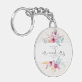Elegant Floral de heer & Mrs Wedding | Sleutelhang Sleutelhanger (Voorkant Links)