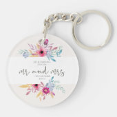 Elegant Floral de heer & Mrs Wedding | Sleutelhang Sleutelhanger (Achterkant)