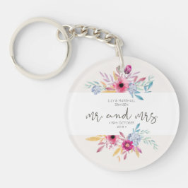 Elegant Floral de heer & Mrs Wedding | Sleutelhang Sleutelhanger