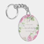 Elegant Floral de heer & Mrs Wedding | Sleutelhang Sleutelhanger (Voorkant Links)