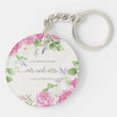 Elegant Floral de heer & Mrs Wedding | Sleutelhang Sleutelhanger (Achterkant)