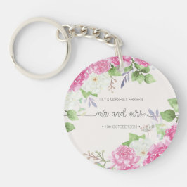 Elegant Floral de heer & Mrs Wedding | Sleutelhang Sleutelhanger