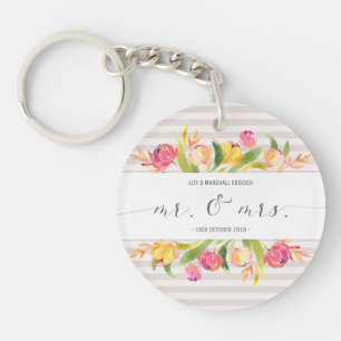 Elegant Floral de heer & Mrs Wedding   SLEUTELHANG Sleutelhanger