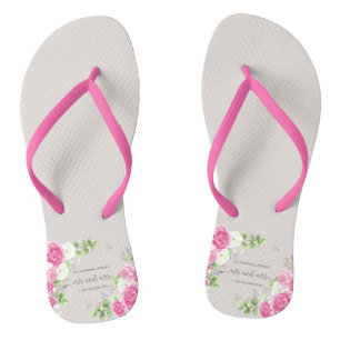 Elegant Floral de heer & Mrs Wedding   Teenslipper Teenslippers
