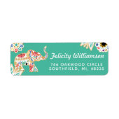 Elegant Floral Decorative Elephant Design Etiket (Voorkant)