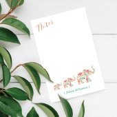 Elegant Floral Decorative Elephant Pattern Post-it® Notes