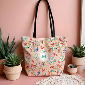 Elegant Floral Decorative  Elephant Pattern Tote Bag