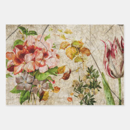 Elegant Floral Decoupage Inpakpapier Vel