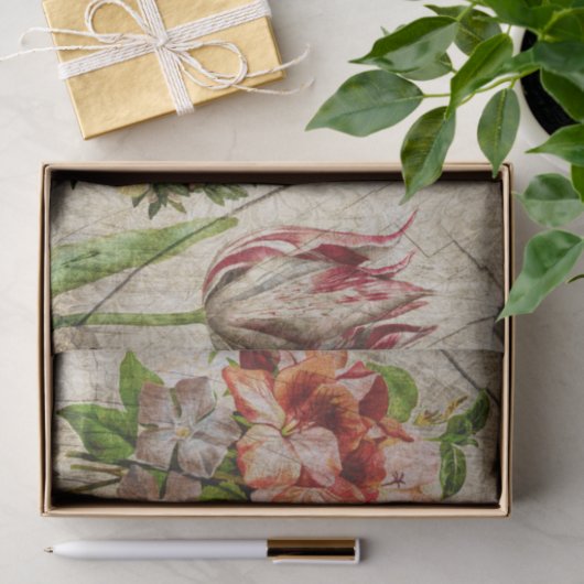 Elegant Floral Decoupage Tissuepapier (Geschenk)