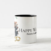 Elegant Floral Design for Bridesmaid Gifts Tweekleurige Koffiemok (Center)