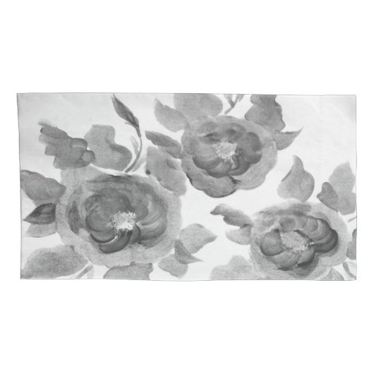 Elegant Floral Design in grijs Kussensloop (Achterkant-Rechts)