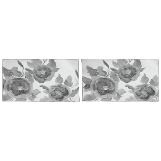 Elegant Floral Design in grijs Kussensloop (Achterkant-Set)