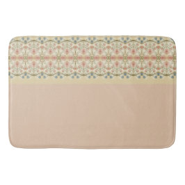 Elegant Floral Design in Muted Pinks and Blues Badmat