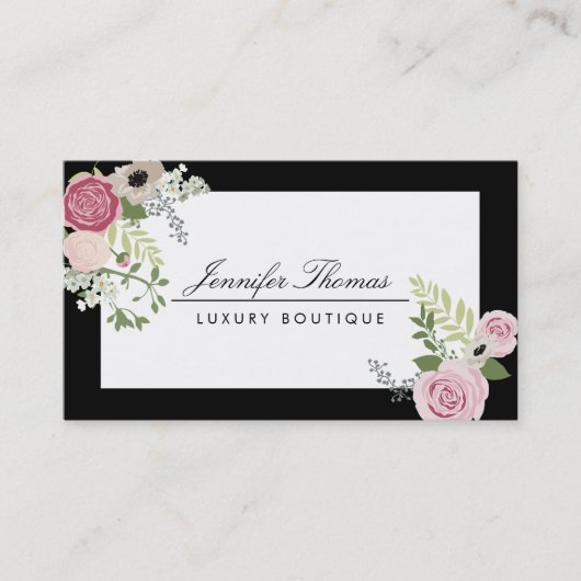 Elegant  Floral Design Luxury Boutique Visitekaartje (Voorkant)