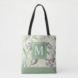 Elegant Floral Design Monogram | Canvas tas