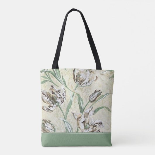 Elegant Floral Design Monogram | Canvas tas (Achterkant)