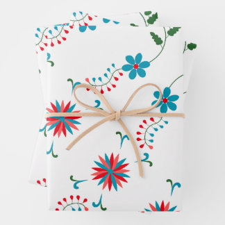 Elegant Floral Design Verjaardag Gift Wrapping Pap Inpakpapier Vel