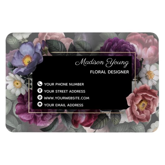 Elegant Floral Designer Custom Magneet (Horizontaal)