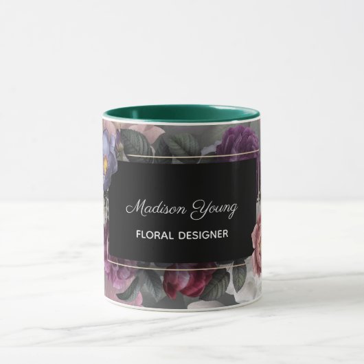 Elegant Floral Designer Custom Mok (Midden)