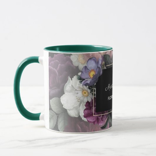 Elegant Floral Designer Custom Mok (Links)