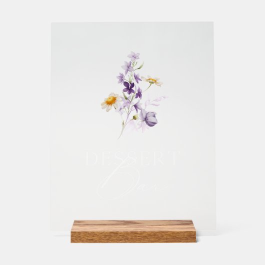Elegant Floral Dessert Bar Sign Acryl Bord (Voorkant)