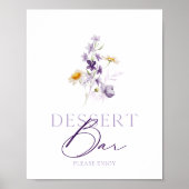Elegant Floral Dessert Bar Sign Poster (Voorkant)
