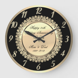 Elegant Floral Diamond25th Wedding Anniversary Grote Klok