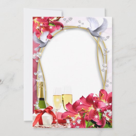 Elegant Floral Diamonds Hearts Vrijgezellenfeest Kaart (Achterkant)